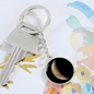 Personalized Crescent Moon Left Circle Pendant Keychain