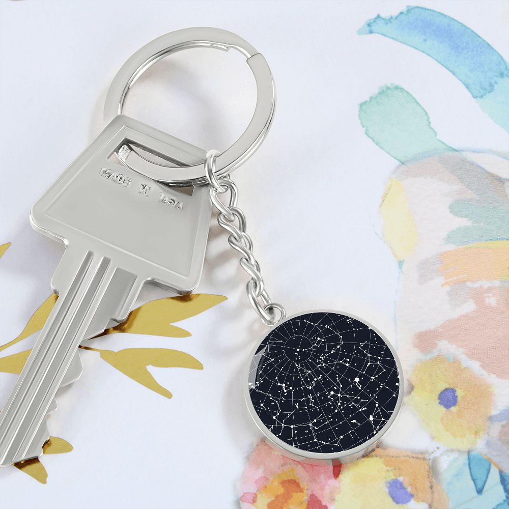 Celestial night Sky Circle Pendant Keychain Irvine CA