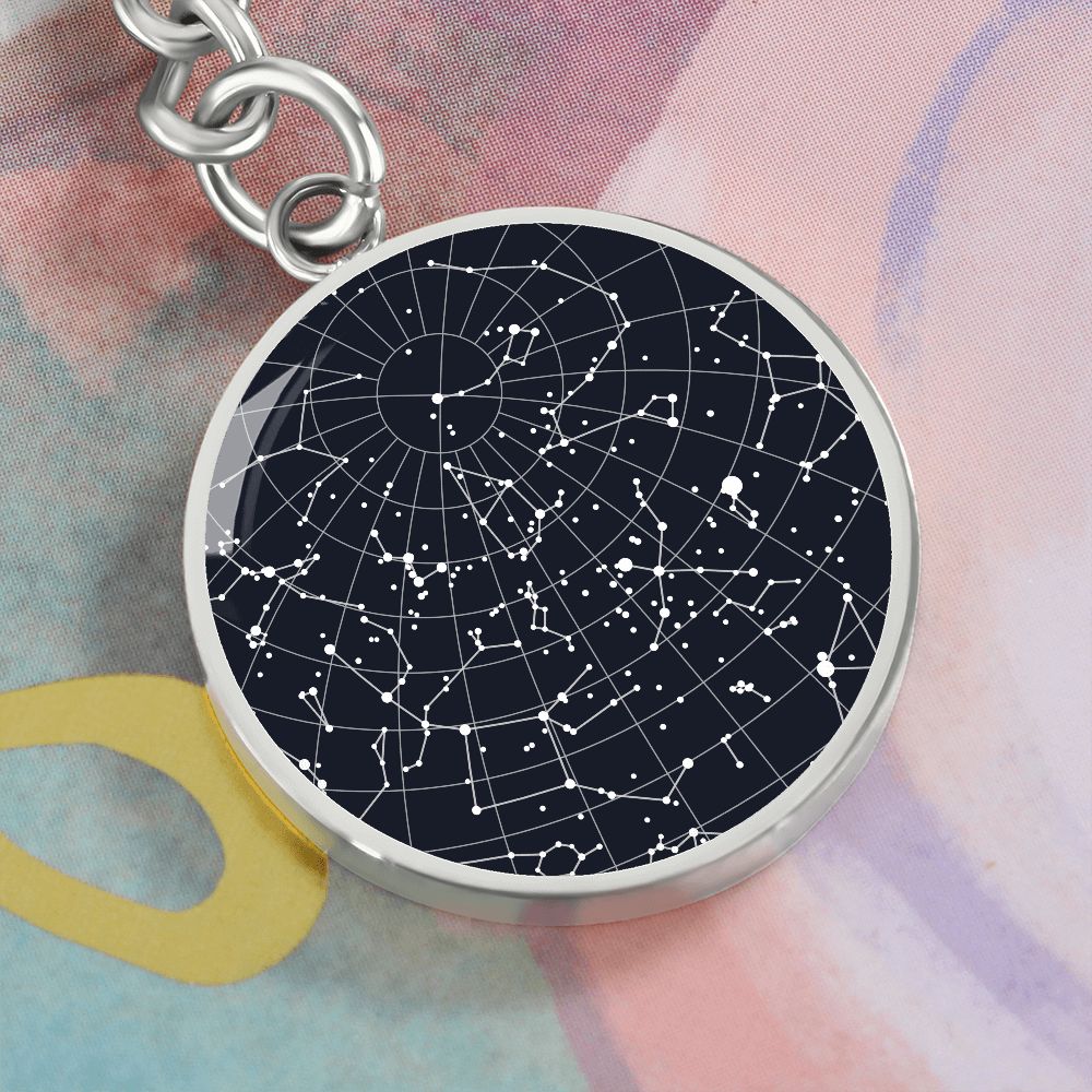 Celestial Night Sky Circle Keychain Mt Kisco