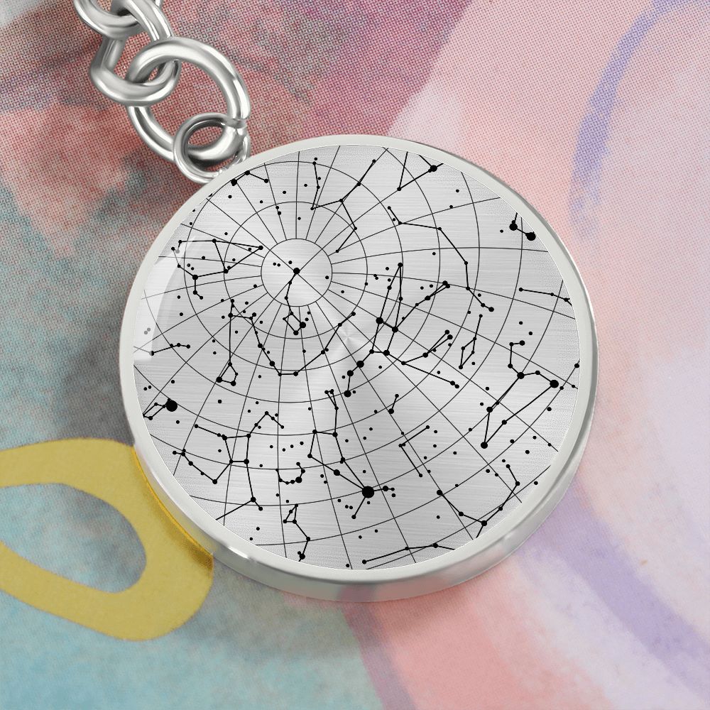 Celestial Night Sky Keychain Transparent