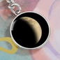 Personalized Crescent Moon Right Circle Pendant Keychain