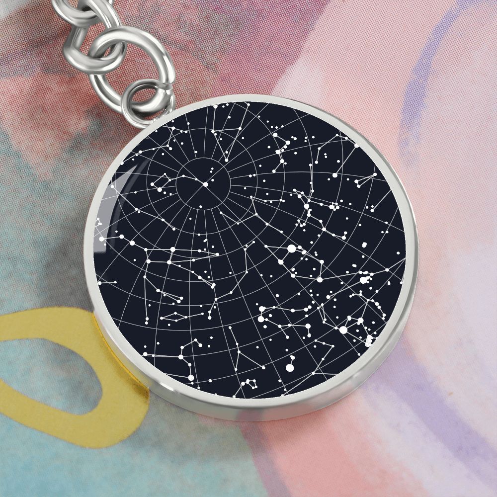 Celestial Night Sky Circle Keychain Gridley CA