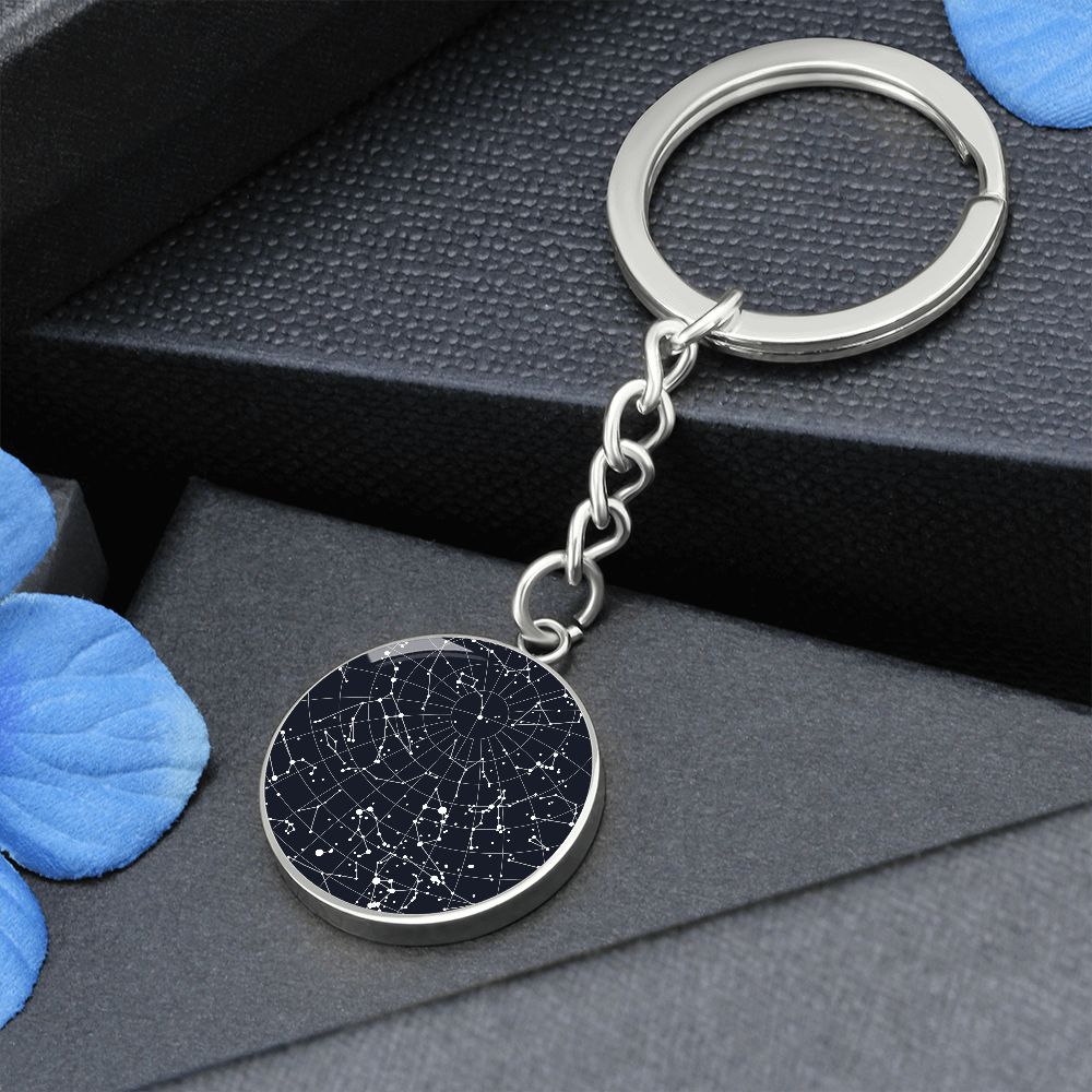 Celestial Night Sky Circle Keychain Gridley CA