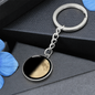 Personalized Half Moon Circle Pendant Keychain