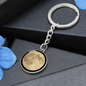 Personalized Crescent Full Moon Circle Pendant Keychain