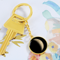 Personalized Crescent Moon Right Circle Pendant Keychain