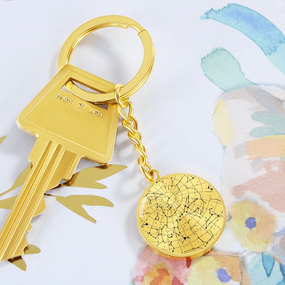 Celestial Night Sky Keychain Transparent
