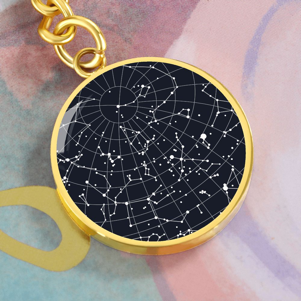 Celestial Night Sky Circle Keychain Baton Rouge