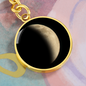 Personalized Crescent Moon Right Circle Pendant Keychain
