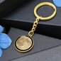 Personalized Crescent Full Moon Circle Pendant Keychain