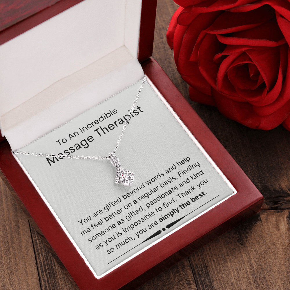 Massage Therapist Pendant Necklace Jewelry, Message Card gift from patient