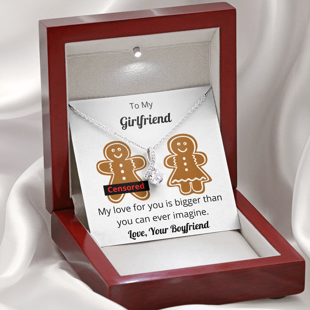 Gingerbread Couple, Funny Gift for Girlfriend, Pendant Necklace Gift Set