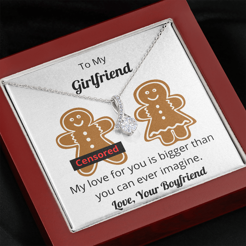 Gingerbread Couple, Funny Gift for Girlfriend, Pendant Necklace Gift Set