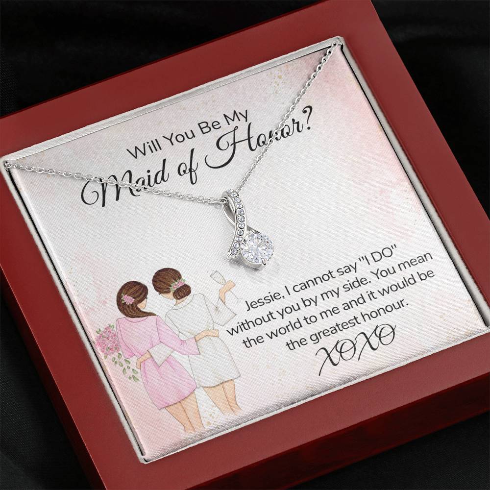 Will You Be My Maid of Honor - Pendant Necklace - Gift from Bride
