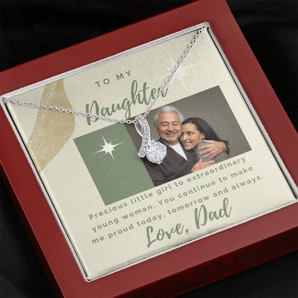Personalized Gift for Daughter, Message Card Pendant Necklace, Daughter Gift from Dad, Daughter Jewelry