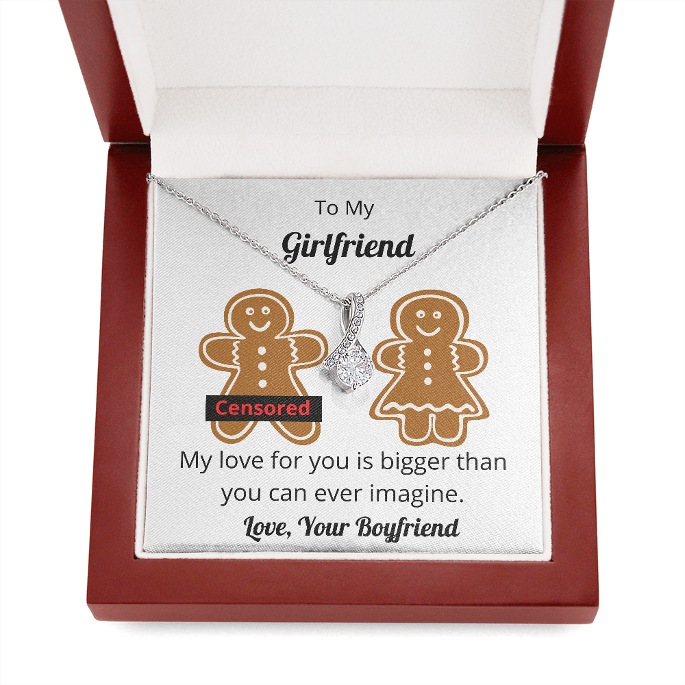 Gingerbread Couple, Funny Gift for Girlfriend, Pendant Necklace Gift Set