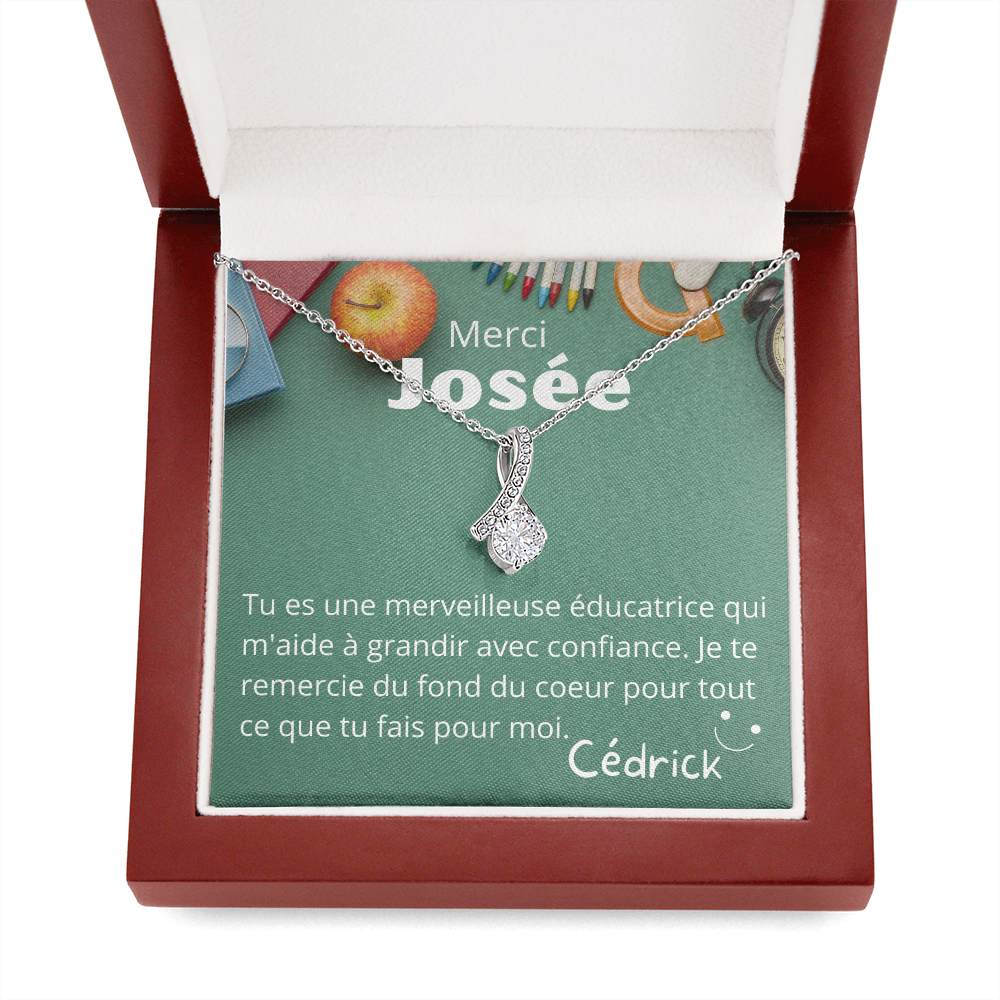 Cadeau pour éducatrice, Thank You Gift for Teacher, Pendant Necklace for Daycare Teacher Educator