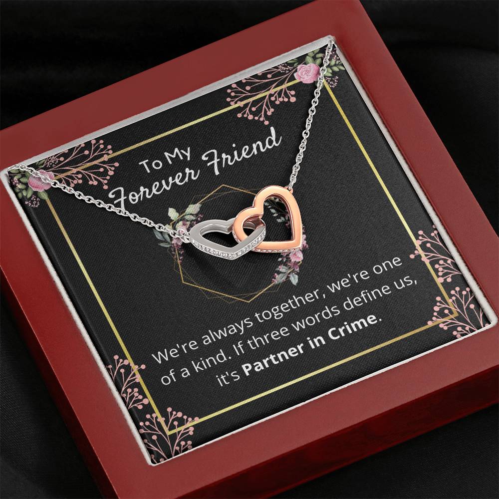 Forever Friend - Interlocking Heart Pendant, Best Friend Pendant, Partner in Crime