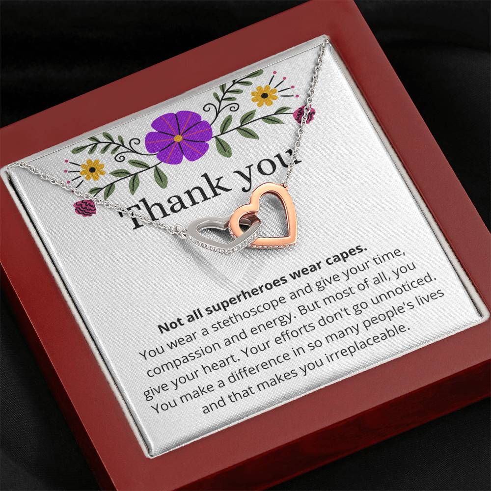 Thank You Necklace for her, Thank you gift for nurse, nurse practitioner, pediatric nurse, message card jewelry