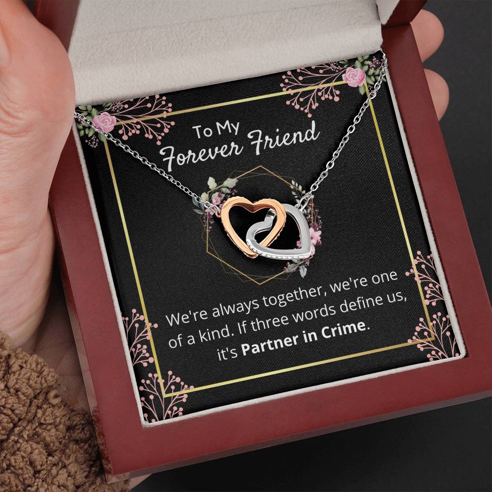 Forever Friend - Interlocking Heart Pendant, Best Friend Pendant, Partner in Crime