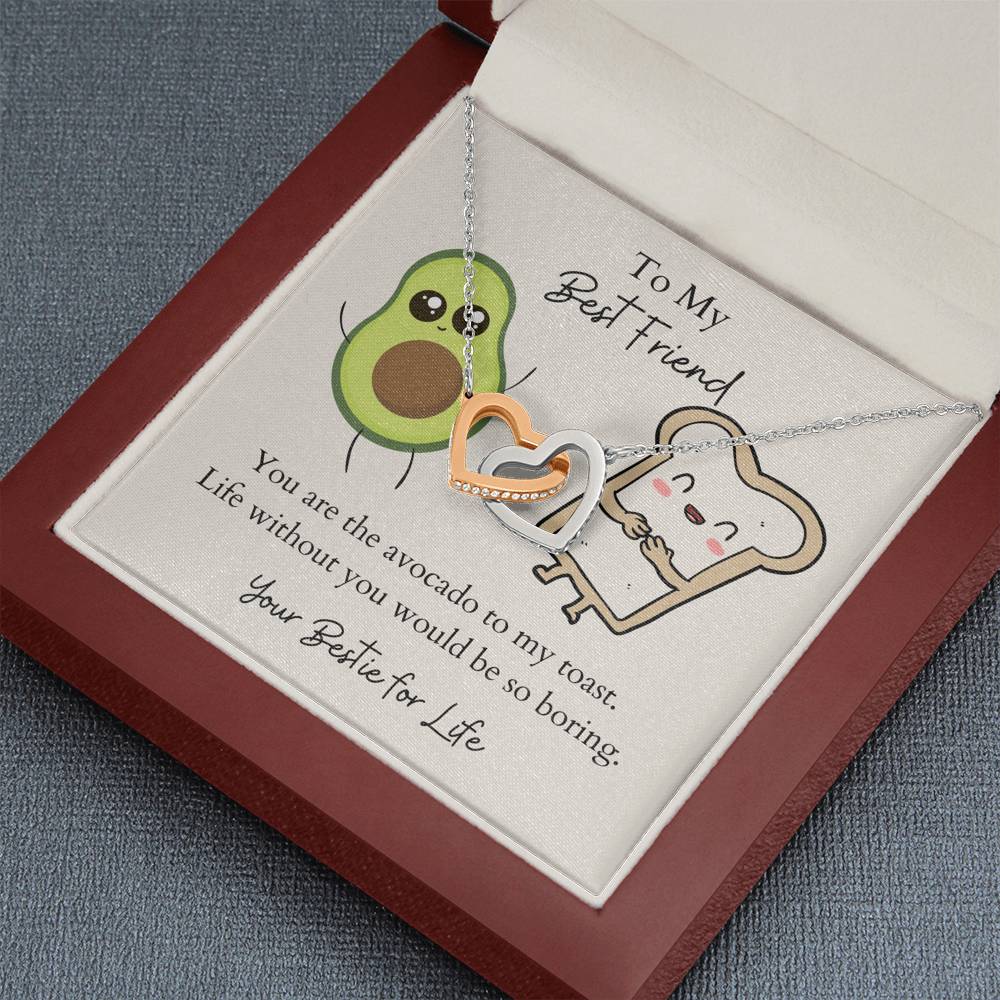 To My Best Friend - Avocado Toast Double Heart Necklace