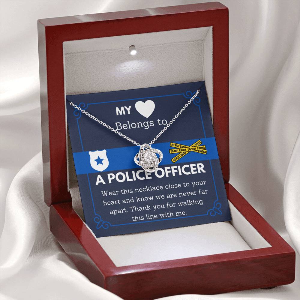 Police Wife Necklace Message Card, Police Wife Pendant Necklace, Law Enforcement Gift, Husband to Wife Gift, Couples Jewelry, PoliceMom