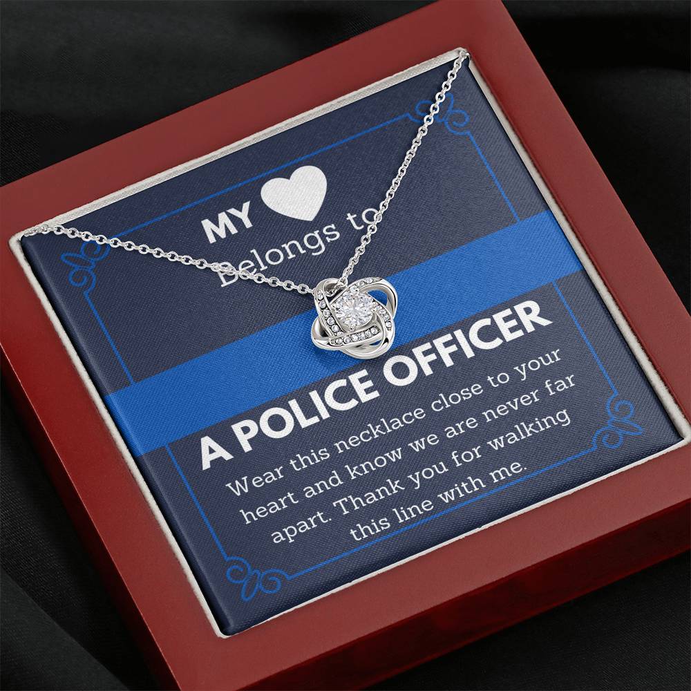 Police Officer Wife, Blue Line Gift, Pendant Necklace, Forever Love, Gift for her