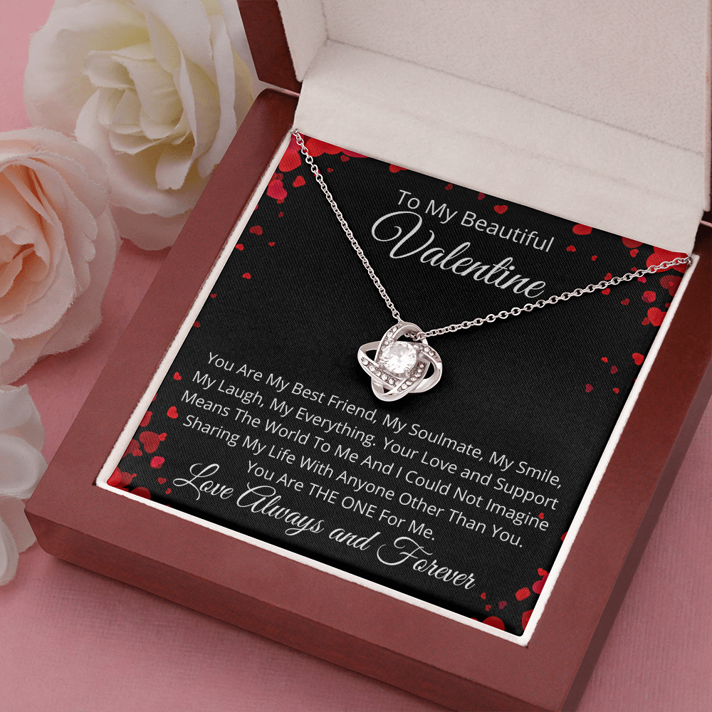 To My Beautiful Valentine - Pendant Necklace Gift Set for Her