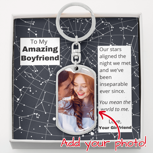 Personalized Night Sky Keychain with Message Card