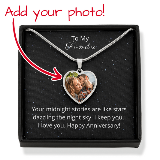 Personalized Heart Shaped Pendant Night Sky Red Wellesley