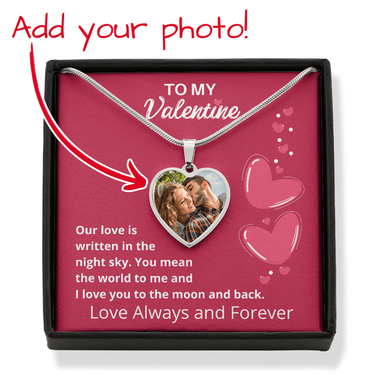 Personalized Valentine's Day Moon Phase Heart Pendant Necklace
