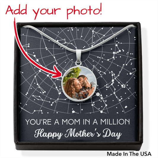 Mom In A Million - Celestial Night Sky Pendant Necklace For Mom