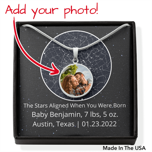 Personalized Celestial Night Sky Pendant Necklace New Mom, Grandma, Mother's Day