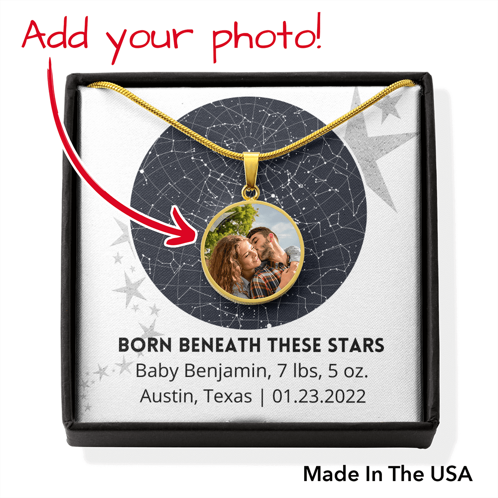 Personalized Celestial Night Sky Pendant Necklace New Mom, Grandma, Mother's Day