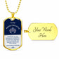To My Badass Daughter Dog Tag Necklace, Crown Necklace for Daughter, Holiday Graduation Birthday Gift From Mom Dad