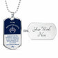 To My Badass Daughter Dog Tag Necklace, Crown Necklace for Daughter, Holiday Graduation Birthday Gift From Mom Dad