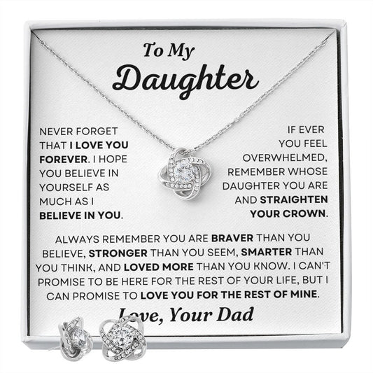 To My Daughter Necklace & Earrings from Dad