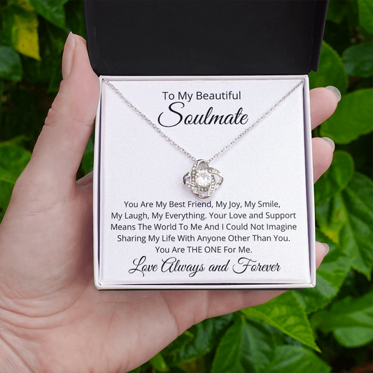 To My Soulmate - Pendant Necklace and Earrings Gift Set - Gift For Her