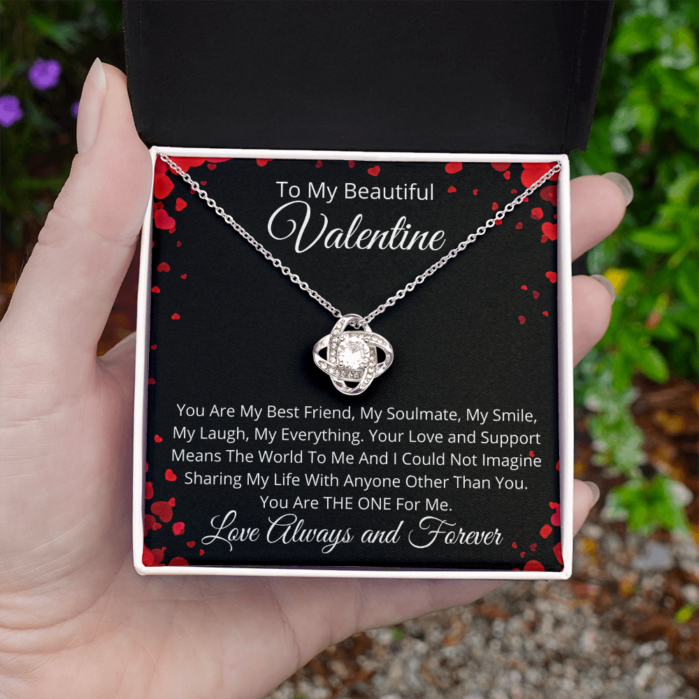 To My Beautiful Valentine - Pendant Necklace and Earrings Gift Set - Gift For Her