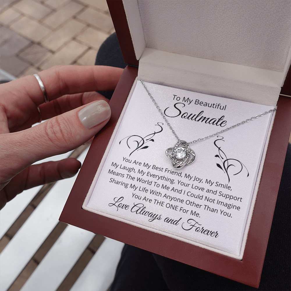 To My Soulmate - Pendant Necklace and Earrings Gift Set - Gift For Her