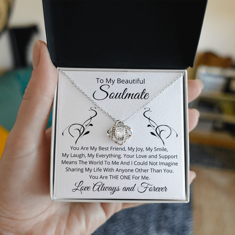 To My Soulmate - Pendant Necklace and Earrings Gift Set - Gift For Her
