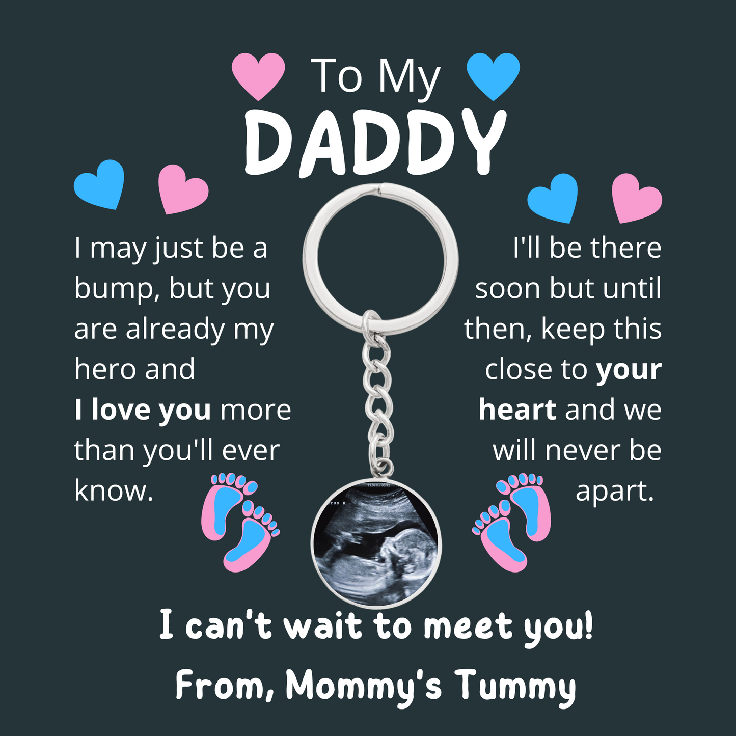 To My Daddy, Mommy's Tummy Keychain