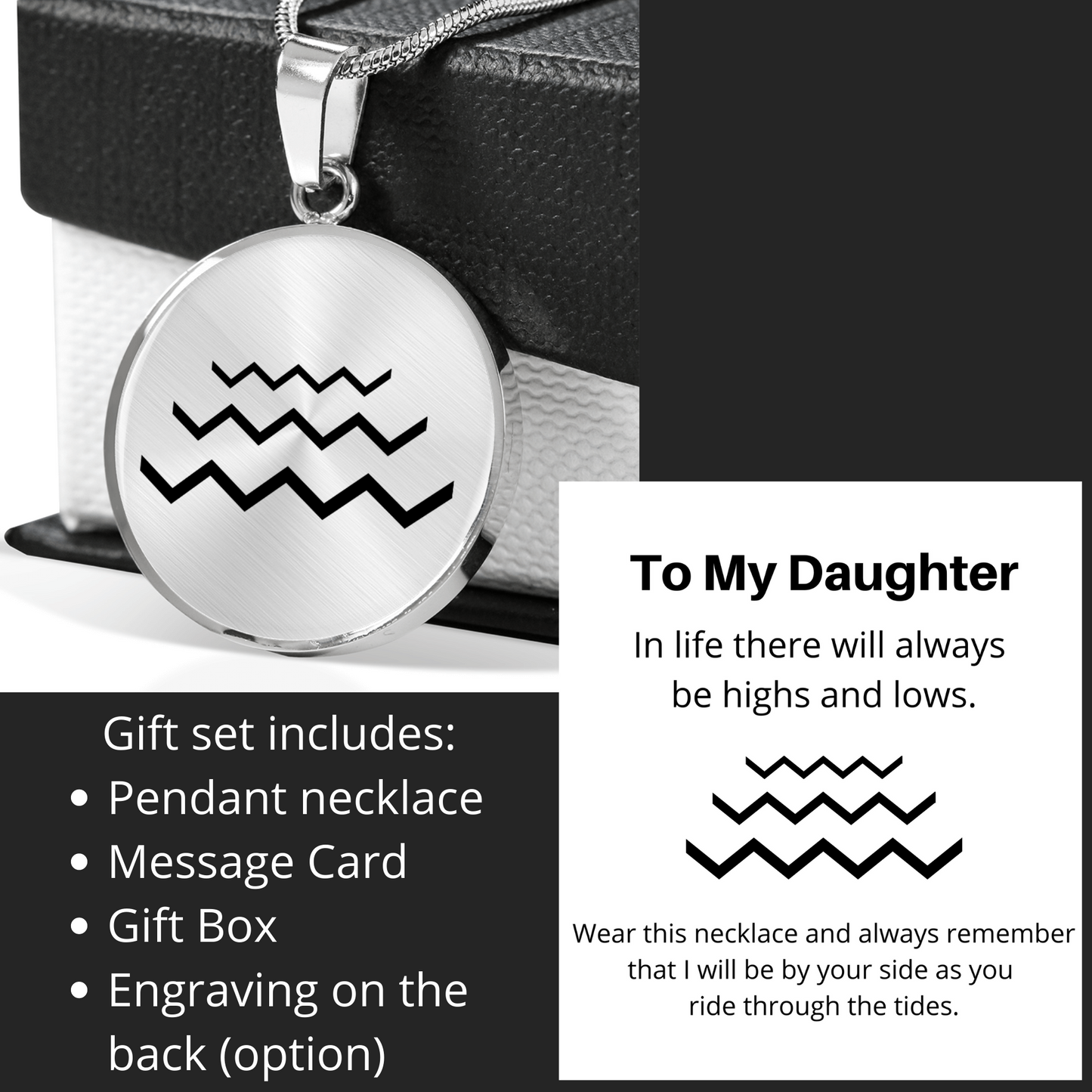 [Almost Gone] To My Daughter - Highs and Lows Necklace