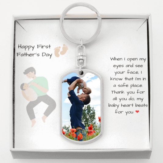 Happy First Father's Day Dad-to-Be Keychain