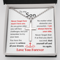 [Almost Gone] To My Son - Cross Necklace - Personalized Engraving