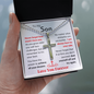 [Almost Gone] To My Son - Cross Necklace - Personalized Engraving