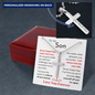 [Almost Gone] To My Son - Cross Necklace - Personalized Engraving