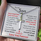 [Almost Gone] To My Son - Cross Necklace - Personalized Engraving